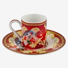 Kırmızı Porselen Kahve Fincan Seti 120 ml La Dolce Vita