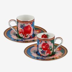 Mavi Yeşil Porselen Kahve Fincan Seti 120 ml La Vita E Bella