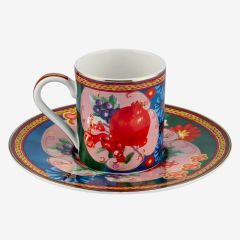 Mavi Yeşil Porselen Kahve Fincan Seti 120 ml La Vita E Bella