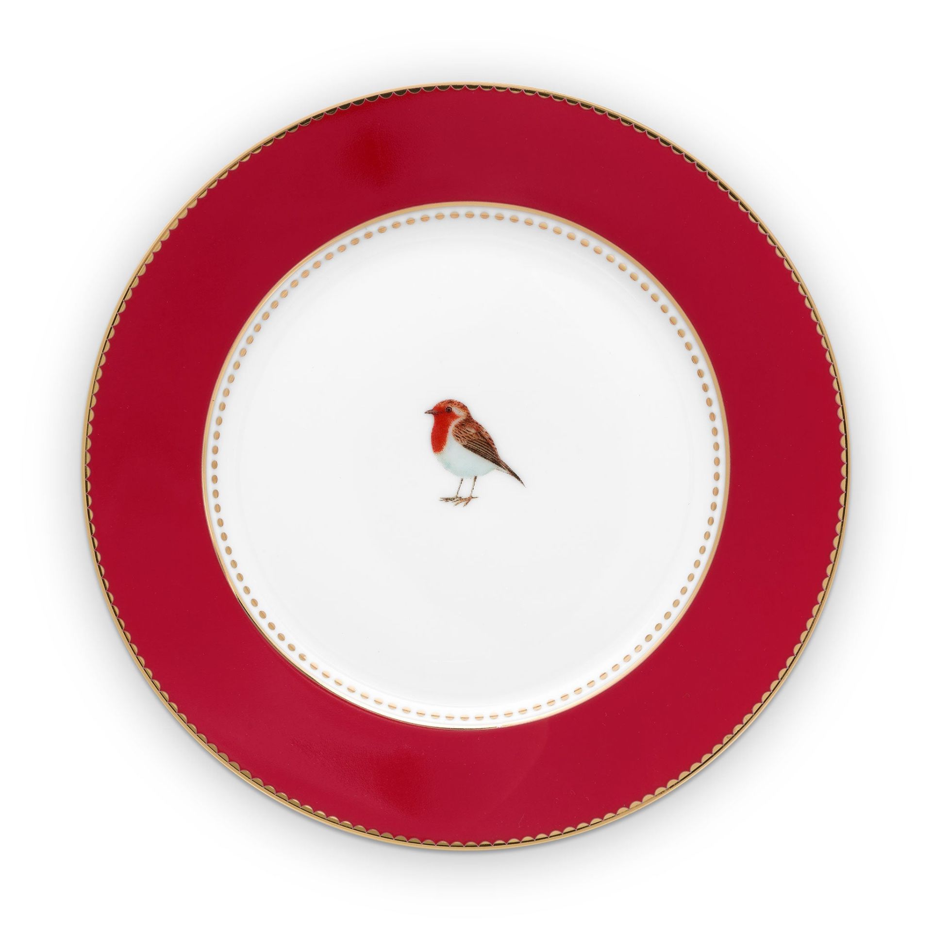 Porselen Kahvaltı Tabağı 21 cm Love Birds Collection by Pip Studio kırmızı