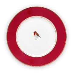 Porselen Kahvaltı Tabağı 21 cm Love Birds Collection by Pip Studio kırmızı