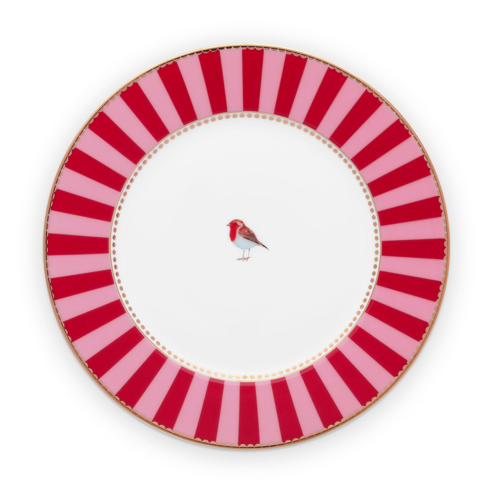 Porselen Kahvaltı Tabağı 21 cm Love Birds Collection by Pip Studio kırmızı/pembe