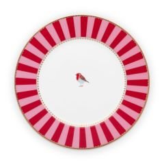 Porselen Kahvaltı Tabağı 21 cm Love Birds Collection by Pip Studio kırmızı/pembe