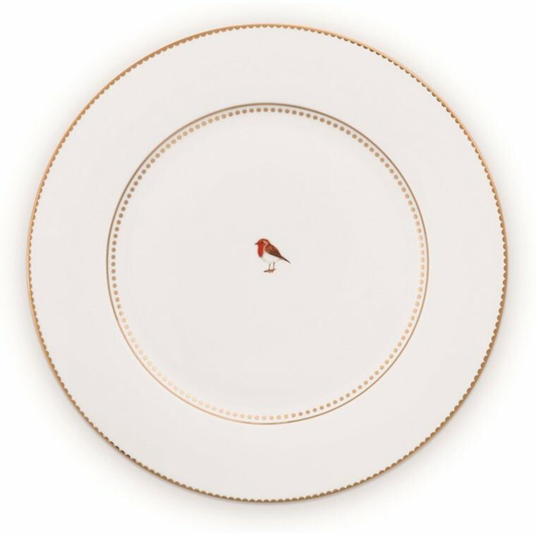 Porselen Pasta Tabağı 17 cm Love Birds Collection by Pip Studio Beyaz