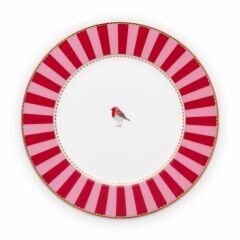 Porselen Pasta Tabağı 17 cm Love Birds Collection by Pip Studio kırmızı/pembe