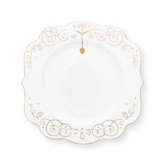 Beyaz Porselen Yemek Tabağı 28 cm Royal Gold White Collection by Pip Studio