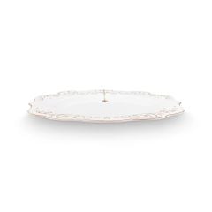 Beyaz Porselen Yemek Tabağı 28 cm Royal Gold White Collection by Pip Studio