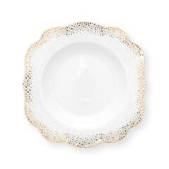 Beyaz Porselen Çukur Tabak 23,5 cm Royal Gold White Collection by Pip Studio