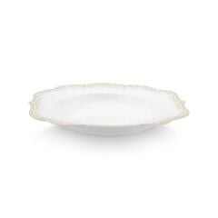 Beyaz Porselen Çukur Tabak 23,5 cm Royal Gold White Collection by Pip Studio