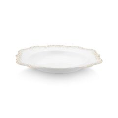 Beyaz Porselen Çukur Tabak 23,5 cm Royal Gold White Collection by Pip Studio