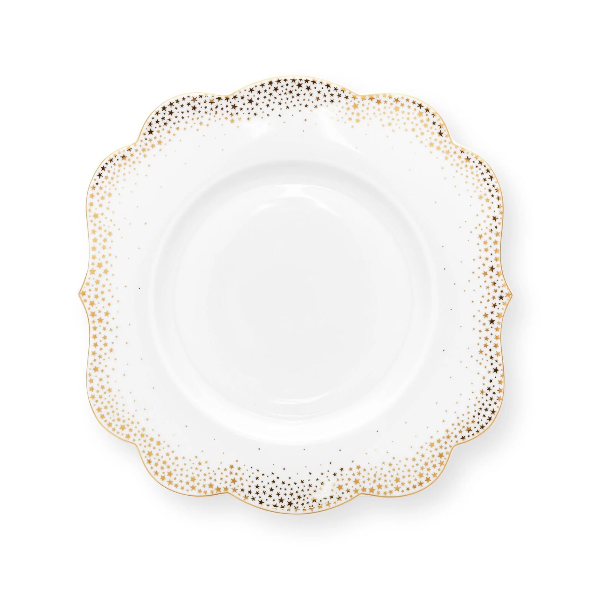 Beyaz Porselen Kahvaltı Tabağı 23,5 cm Royal Gold White Collection by Pip Studio