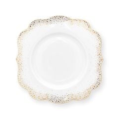 Beyaz Porselen Kahvaltı Tabağı 23,5 cm Royal Gold White Collection by Pip Studio