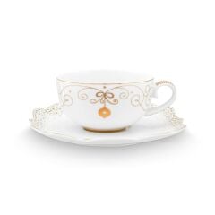 Beyaz Porselen Çay Fincanı 225 ml Royal Gold White Collection by Pip Studio