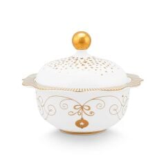 Beyaz Porselen Şekerlik 235 ml Royal Gold White Collection by Pip Studio