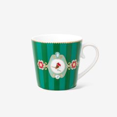 Love Birds Büyük Boy Mug 250 ML ÇİZGİLİ YEŞİL
