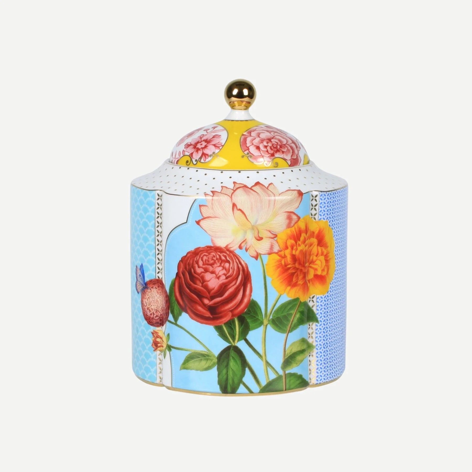 Sarı Mavi Porselen Saklama Kutusu 1900 Ml Royal Collection by Pip Studio
