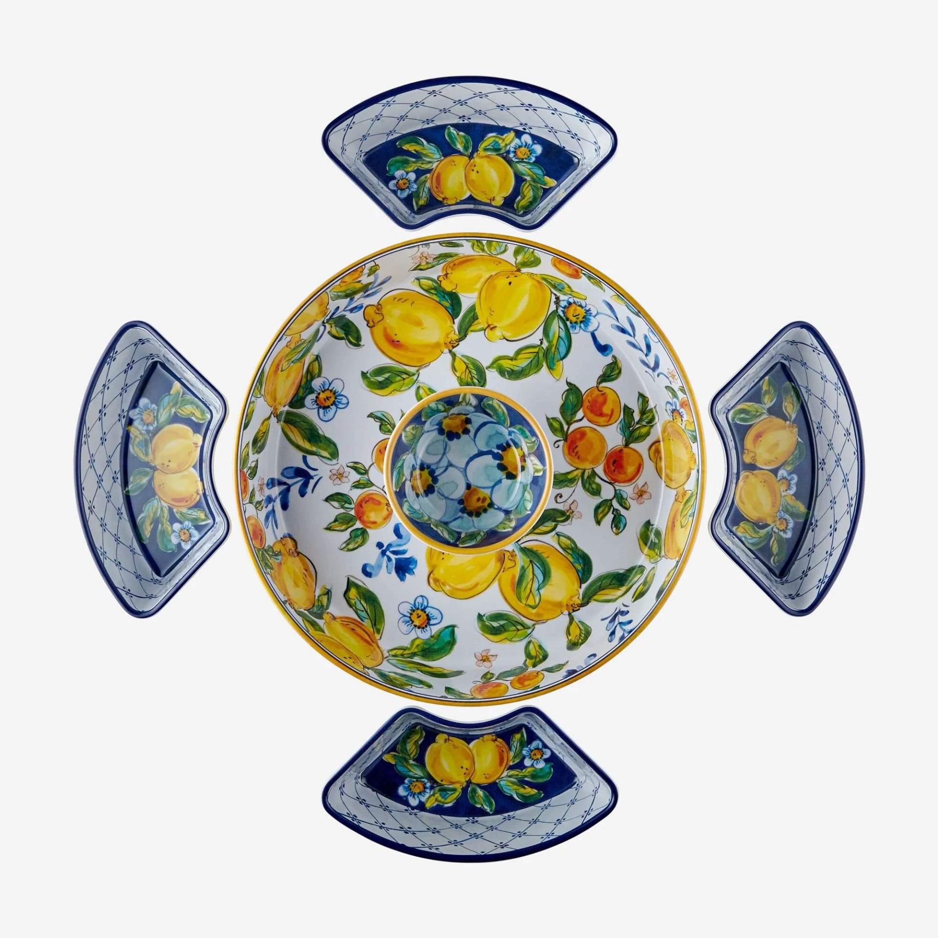 Mavi Melamin 5 Bölmeli Servis Tepsisi 39 Cm Capri Collection by Chiara Alessi