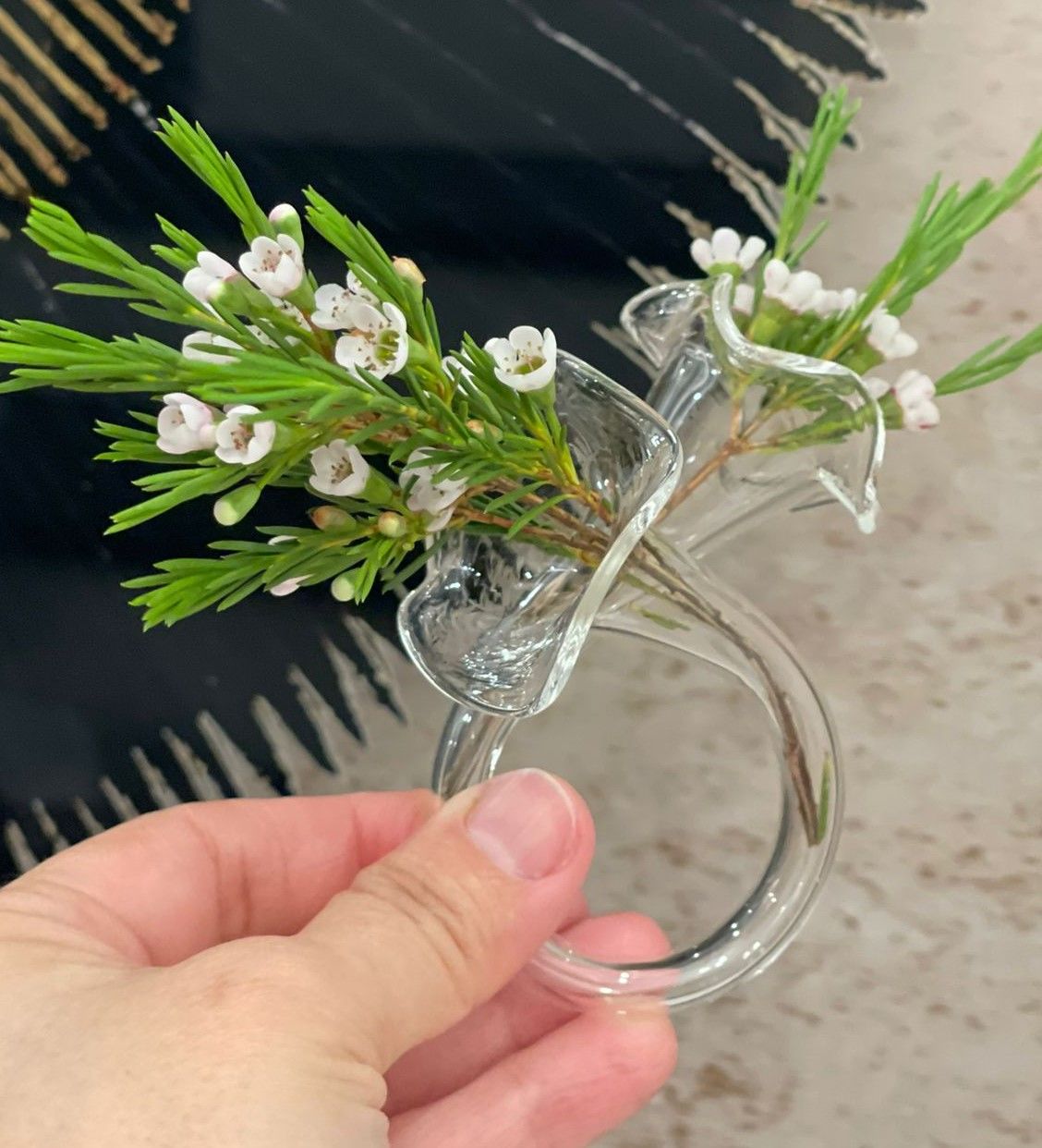 Üfleme Cam Peçete Halkası Peçetelik