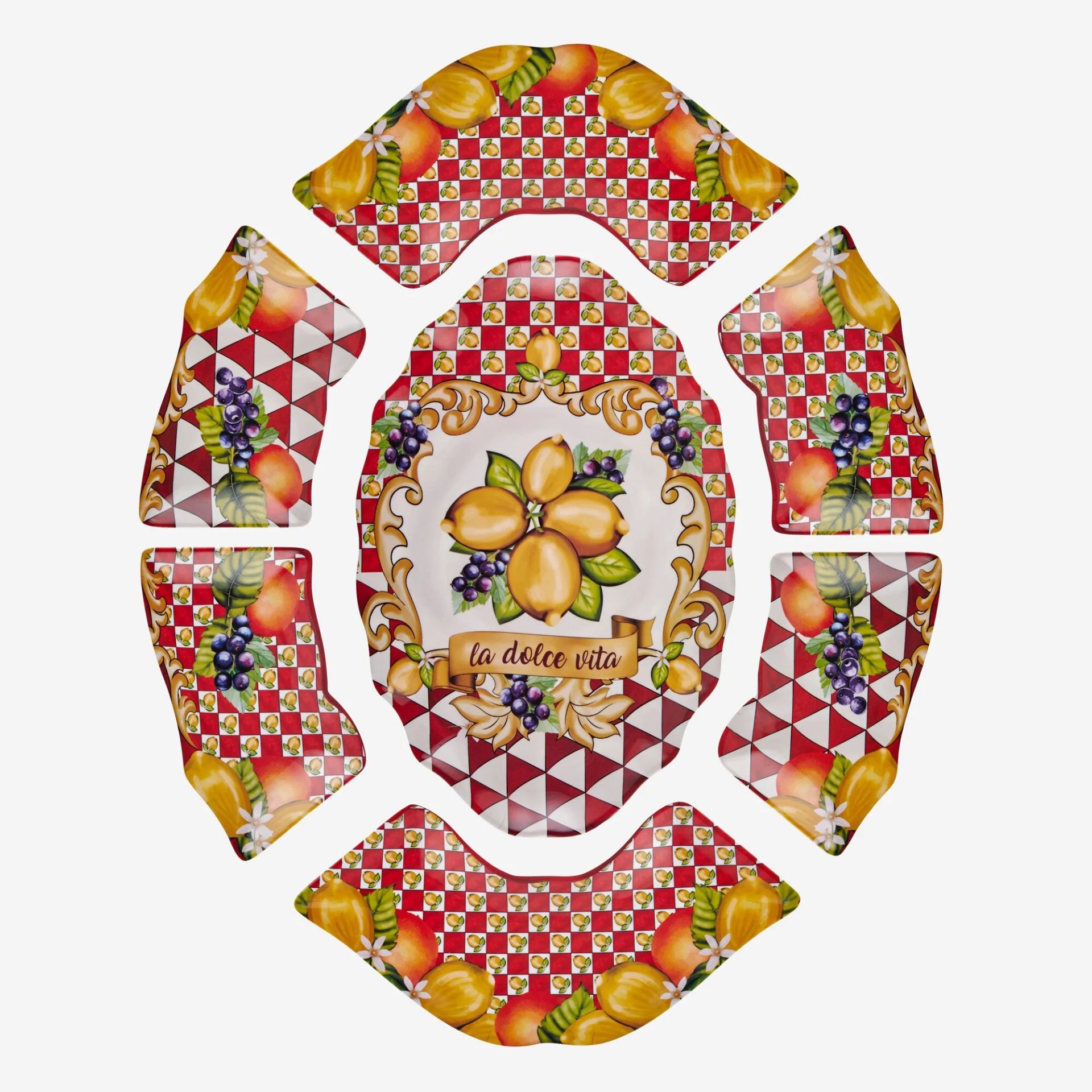 Mavi Melamin Meze Tabağı 7 Parça Capri Collection by Chiara Alessi