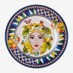 Melamin Yemek Tabağı 28 Cm Capri Collection by Chiara Alessi mavi limon buketi