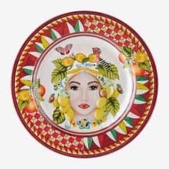 Melamin Yemek Tabağı 28 Cm Capri Collection by Chiara Alessi mavi limon buketi
