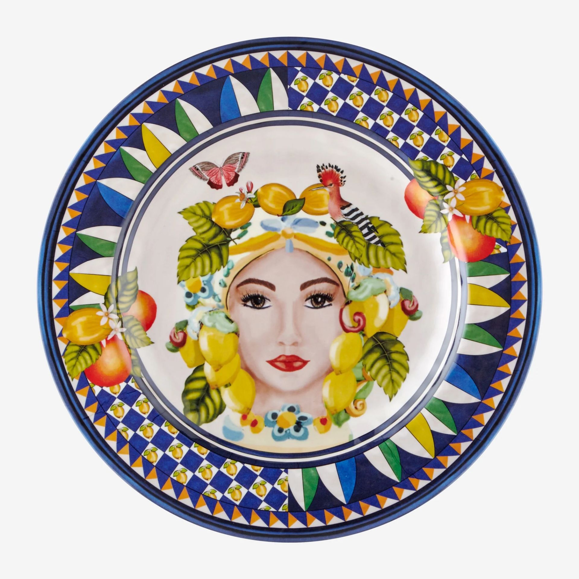 Melamin Yemek Tabağı 28 Cm Capri Collection by Chiara Alessi mavi yüz