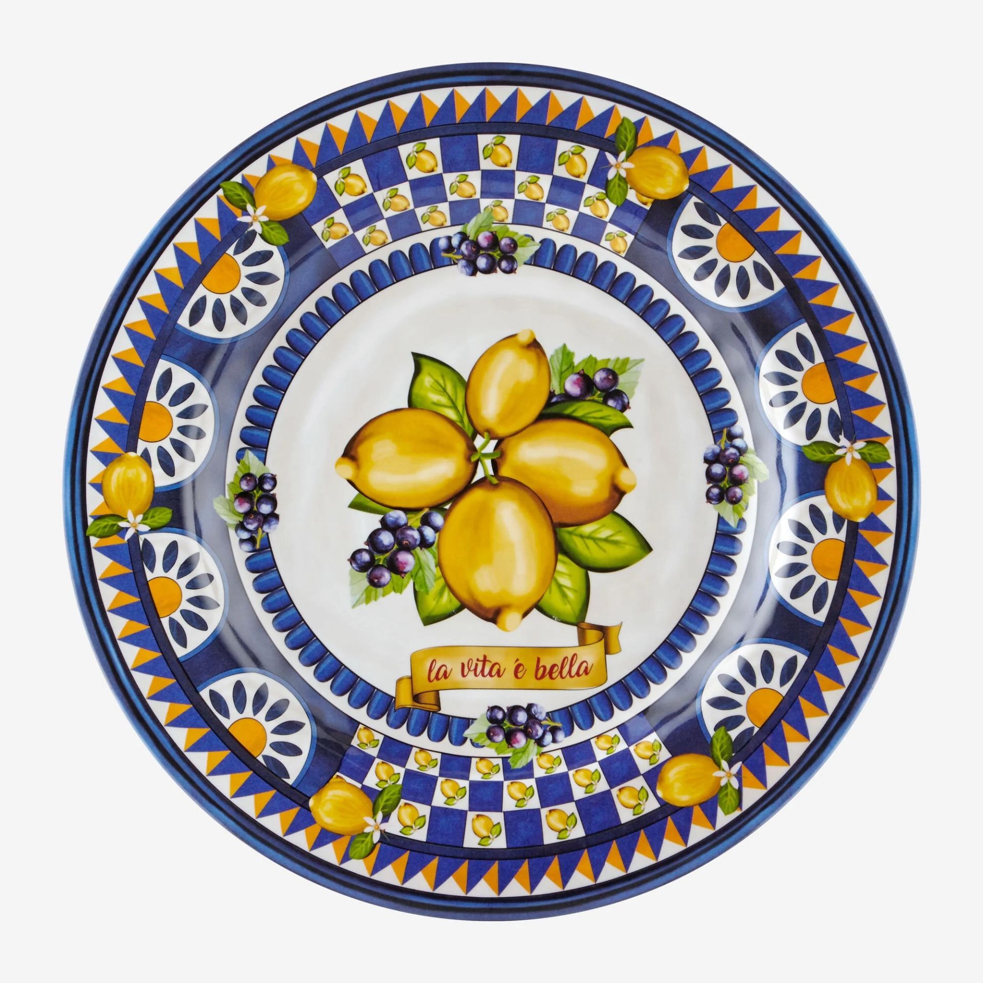 Melamin Yemek Tabağı 28 Cm Capri Collection by Chiara Alessi mavi limon