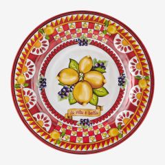 Melamin Yemek Tabağı 28 Cm Capri Collection by Chiara Alessi kırmızı limon