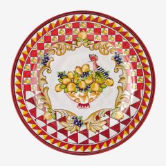 Melamin Yemek Tabağı 28 Cm Capri Collection by Chiara Alessi kırmızı limon buketi