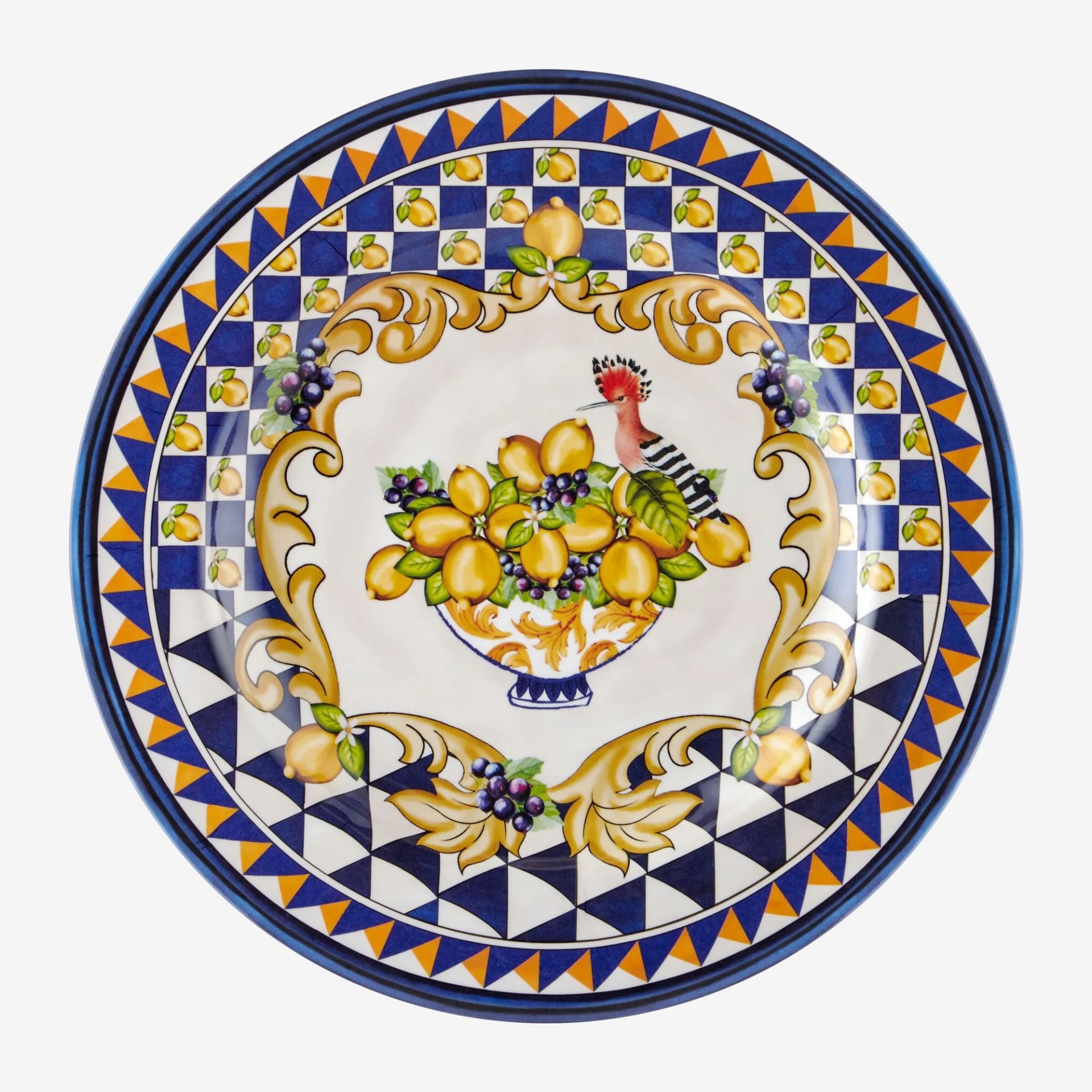 Melamin Yemek Tabağı 28 Cm Capri Collection by Chiara Alessi mavi limon buketi