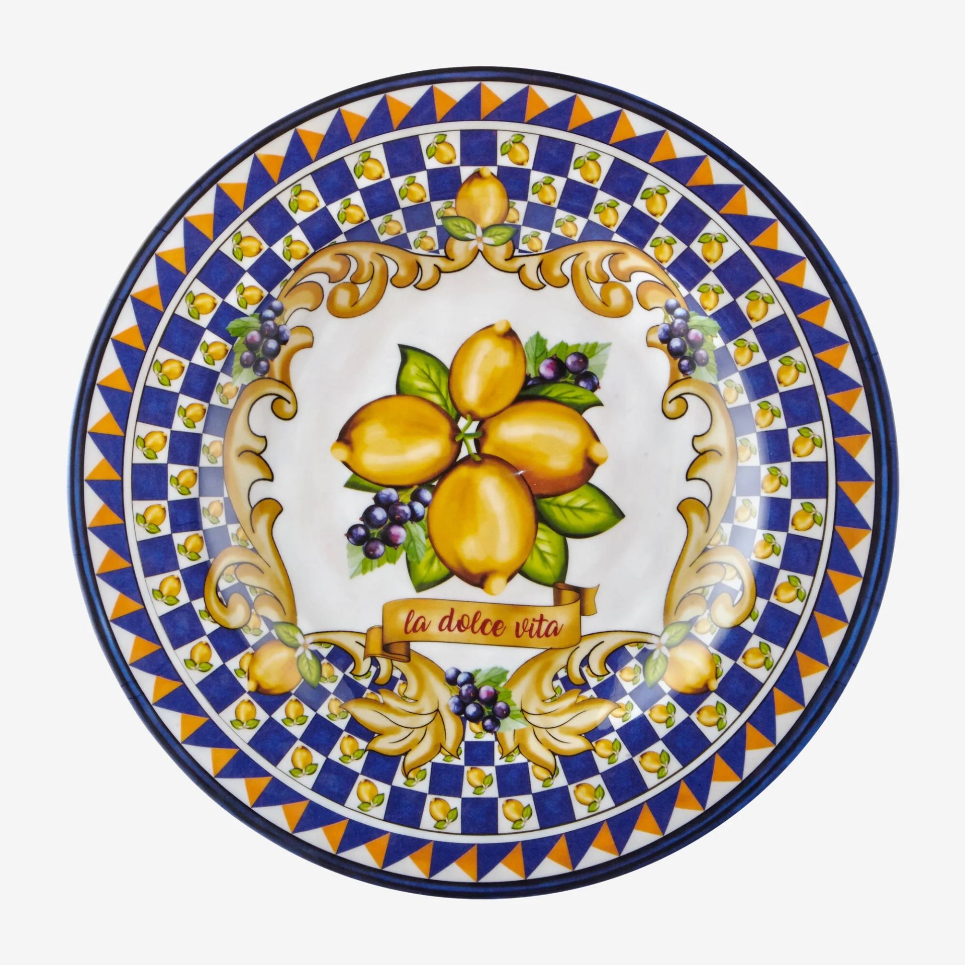 Melamin Kahvaltı Tabağı 21,5 Cm Capri Collection by Chiara Alessi mavi limon