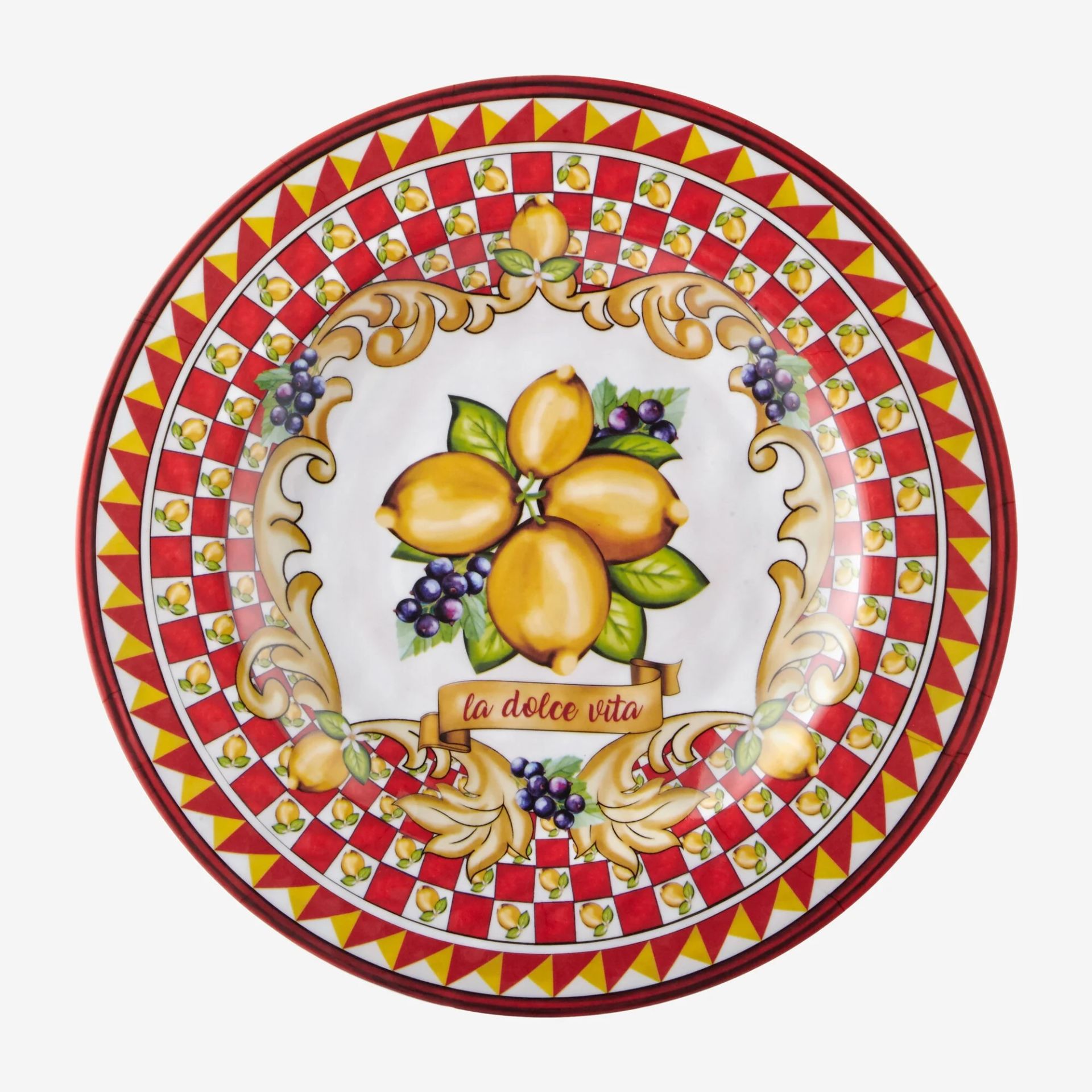Melamin Kahvaltı Tabağı 21,5 Cm Capri Collection by Chiara Alessi kırmızı limon