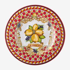 Melamin Kahvaltı Tabağı 21,5 Cm Capri Collection by Chiara Alessi kırmızı limon