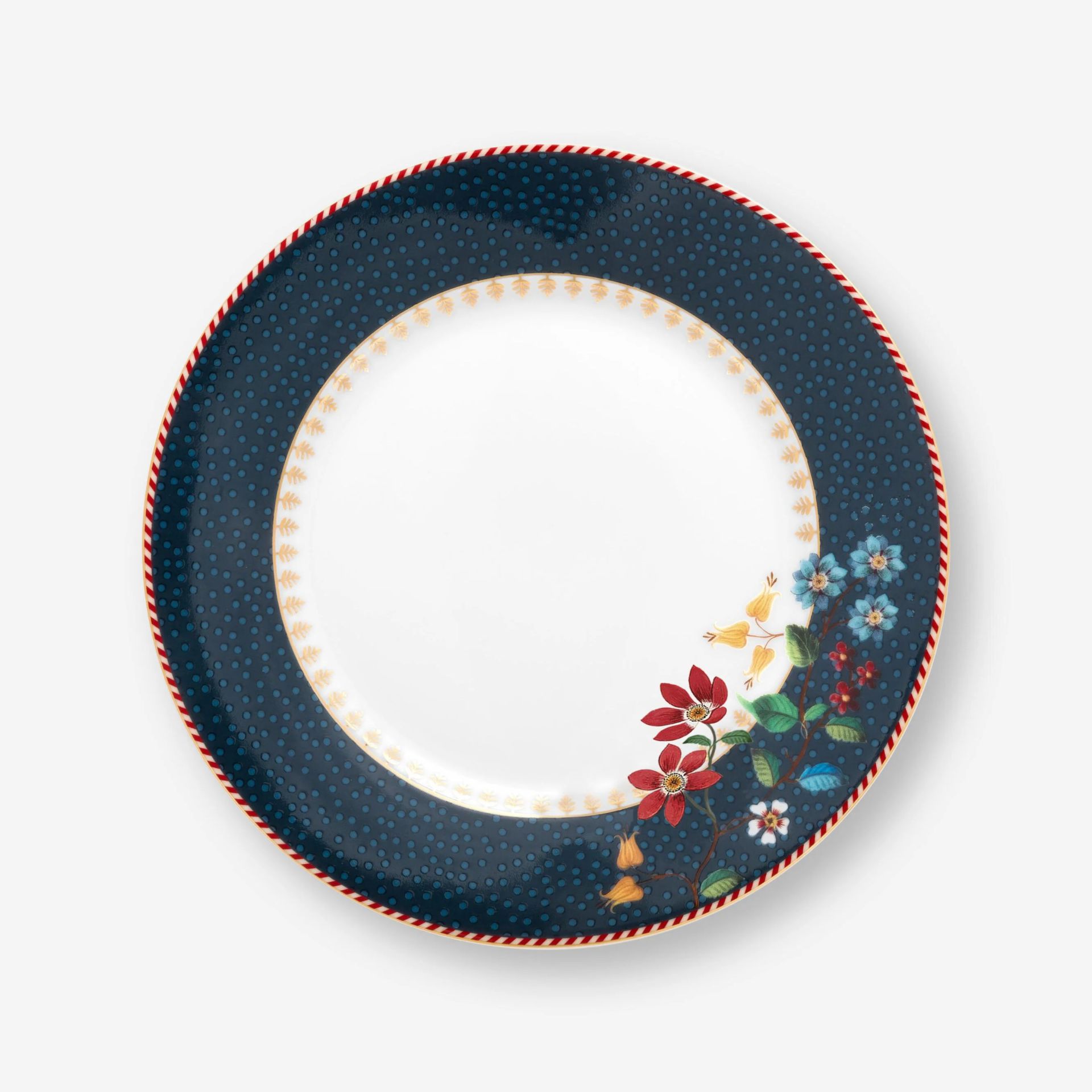 Mavi Porselen Pasta Tabağı 17 Cm Berry Blues