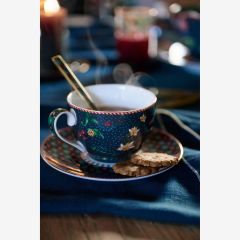 Mavi Porselen Çay Fincan Seti 280 Ml Berry Blues