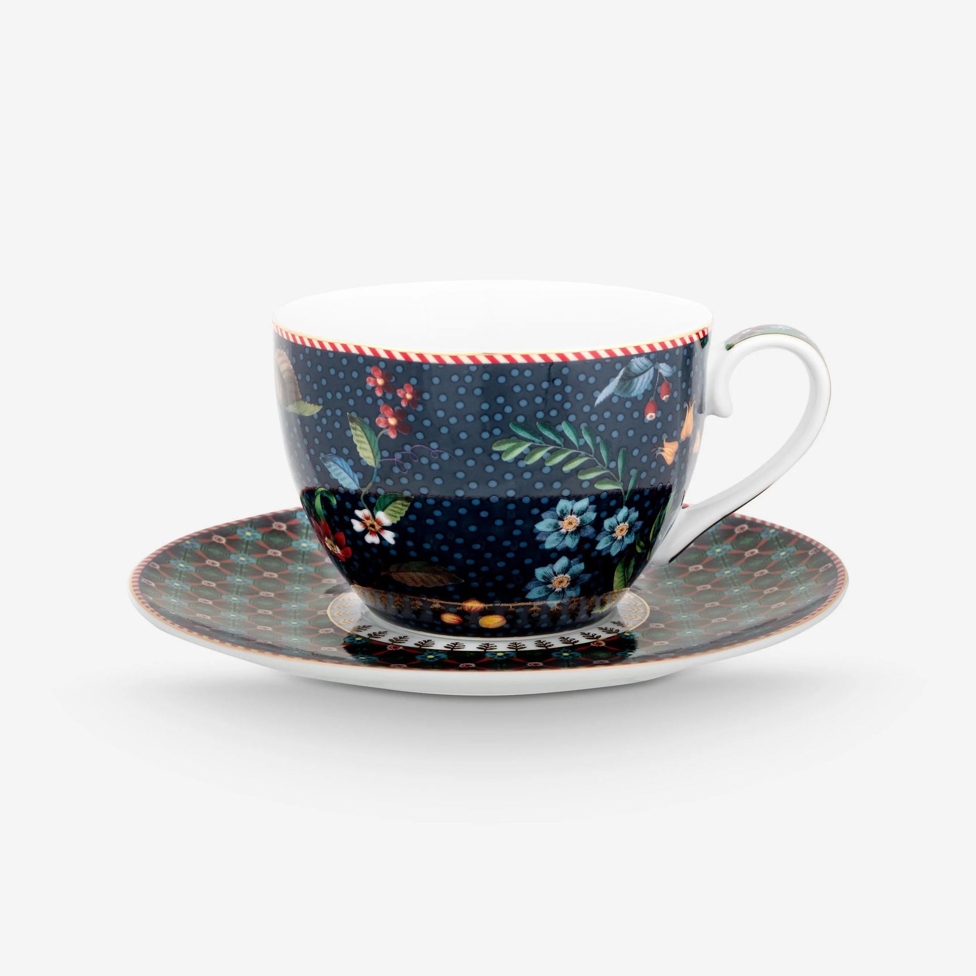 Mavi Porselen Çay Fincan Seti 280 Ml Berry Blues