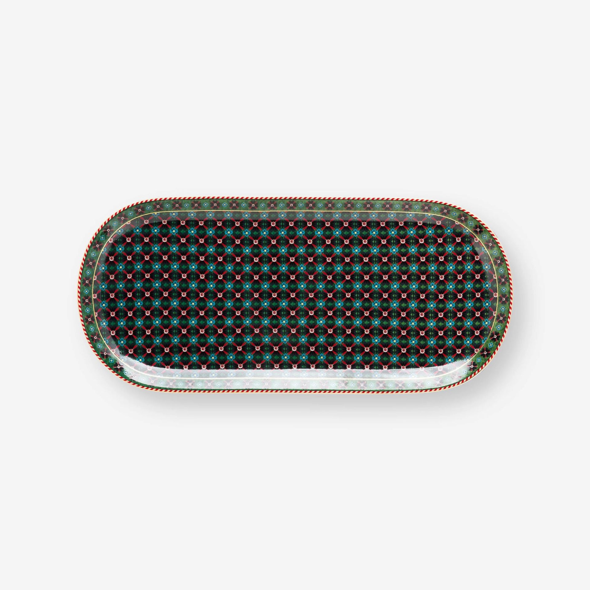 Yeşil Porselen Servis Tabağı 33 Cm Berry Blues