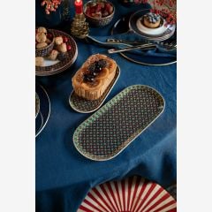 Yeşil Porselen Servis Tabağı 33 Cm Berry Blues