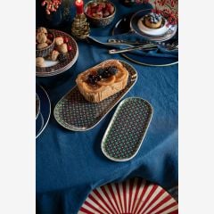 Yeşil Porselen Servis Tabağı 25 Cm Berry Blues