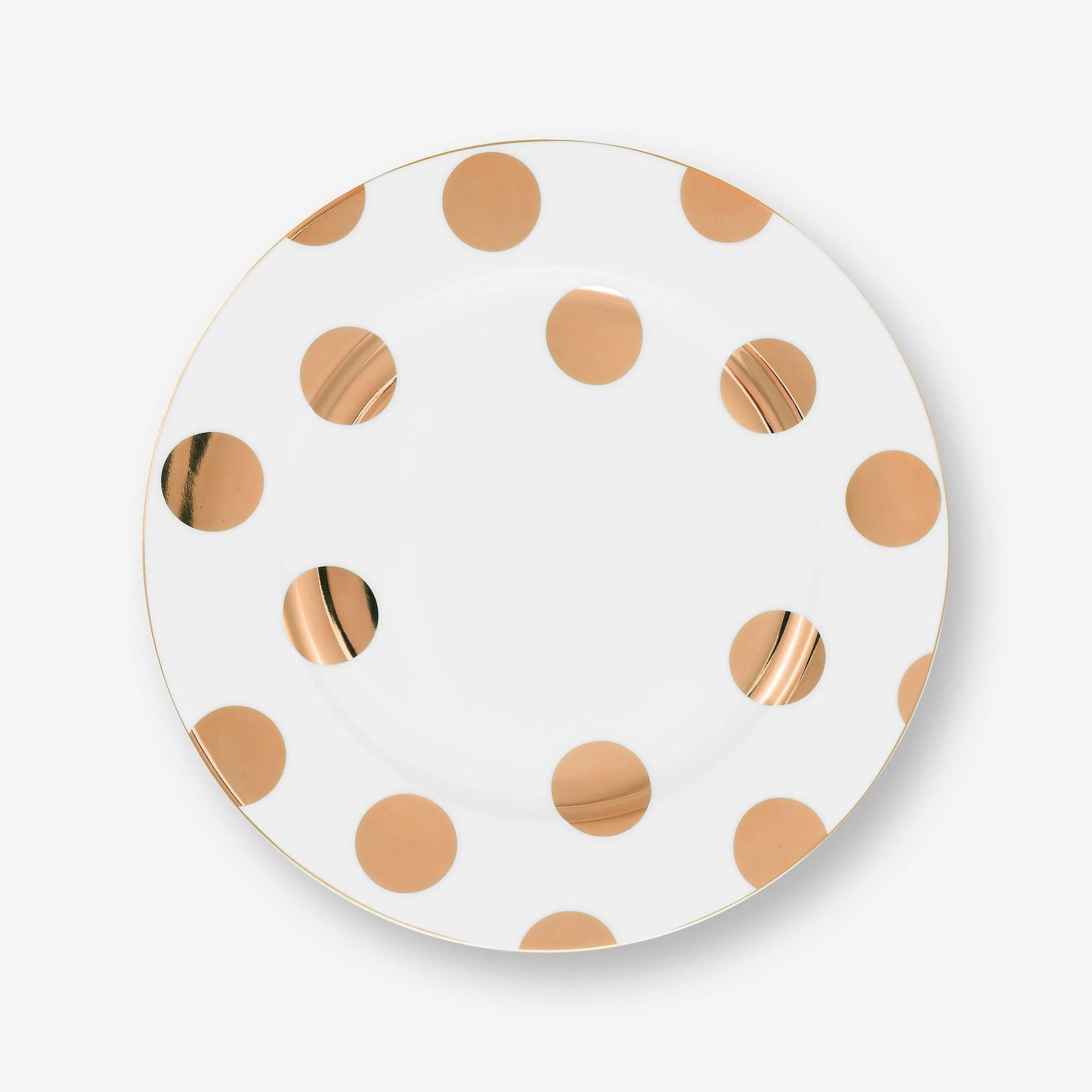 Beyaz Porselen Kahvaltı Tabağı 23 Cm Dot Delight