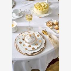 Beyaz Porselen Kahvaltı Tabağı 23 Cm Dot Delight