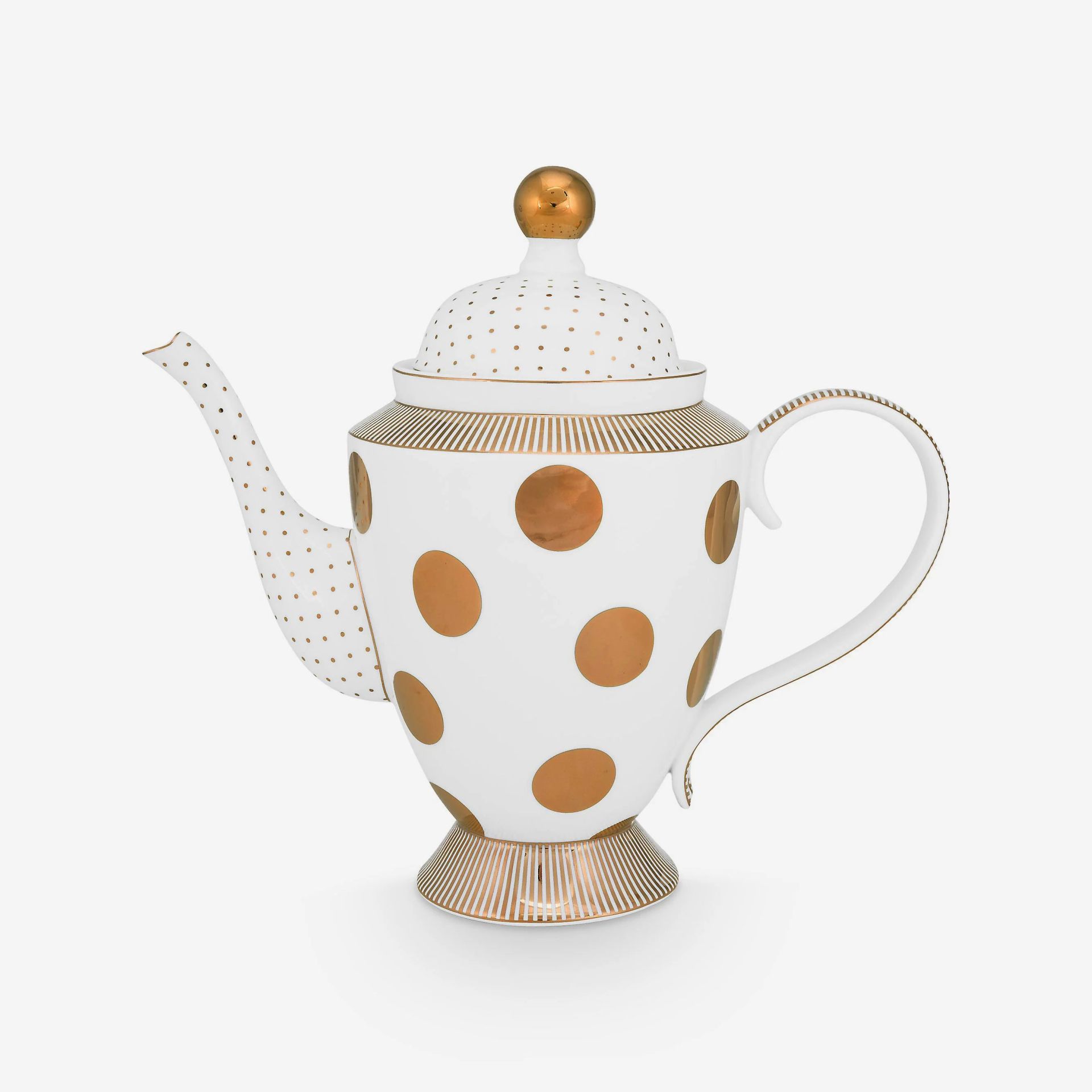 Beyaz Porselen Demlik 1200 Ml Dot Delight