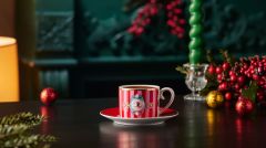 Kırmızı Pembe Porselen Kahve Fincanı 125 Ml Love Birds Collection by Pip Studio