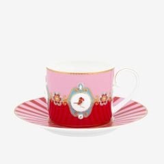 Pip Studio Love Birds Kırmızı Madalyon Desenli Kahve Fincanı