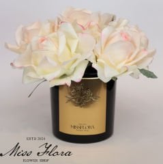 Gold Siyah Cam Allıklı 7 Güllü Oda Kokusu