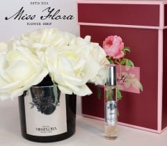 Gümüş Siyah Cam Beyaz 7 Güllü Oda Kokusu