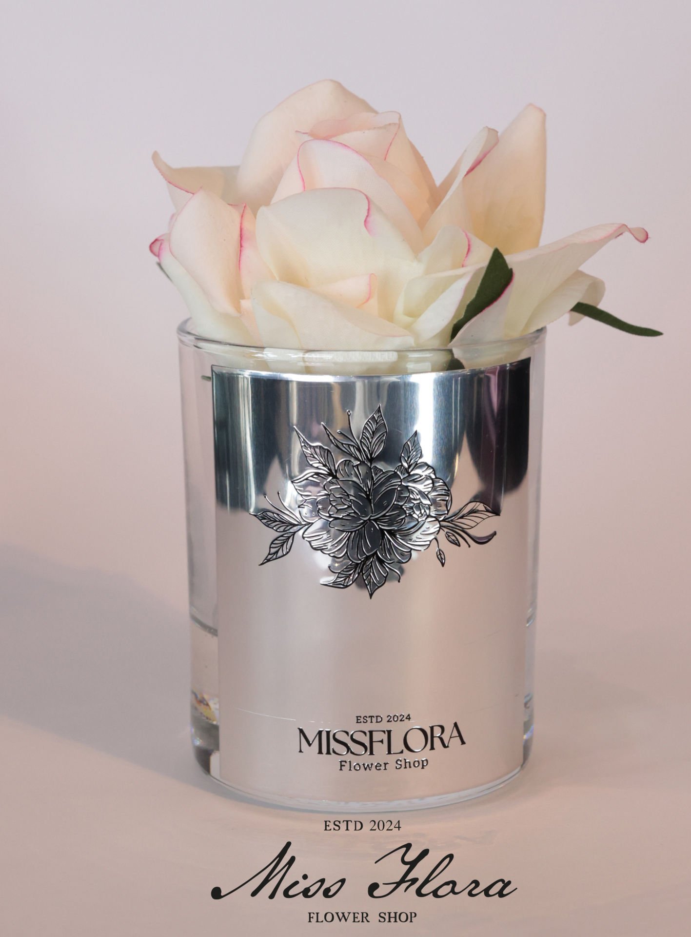 Gümüş Allıklı Tek Gül Oda Kokusu