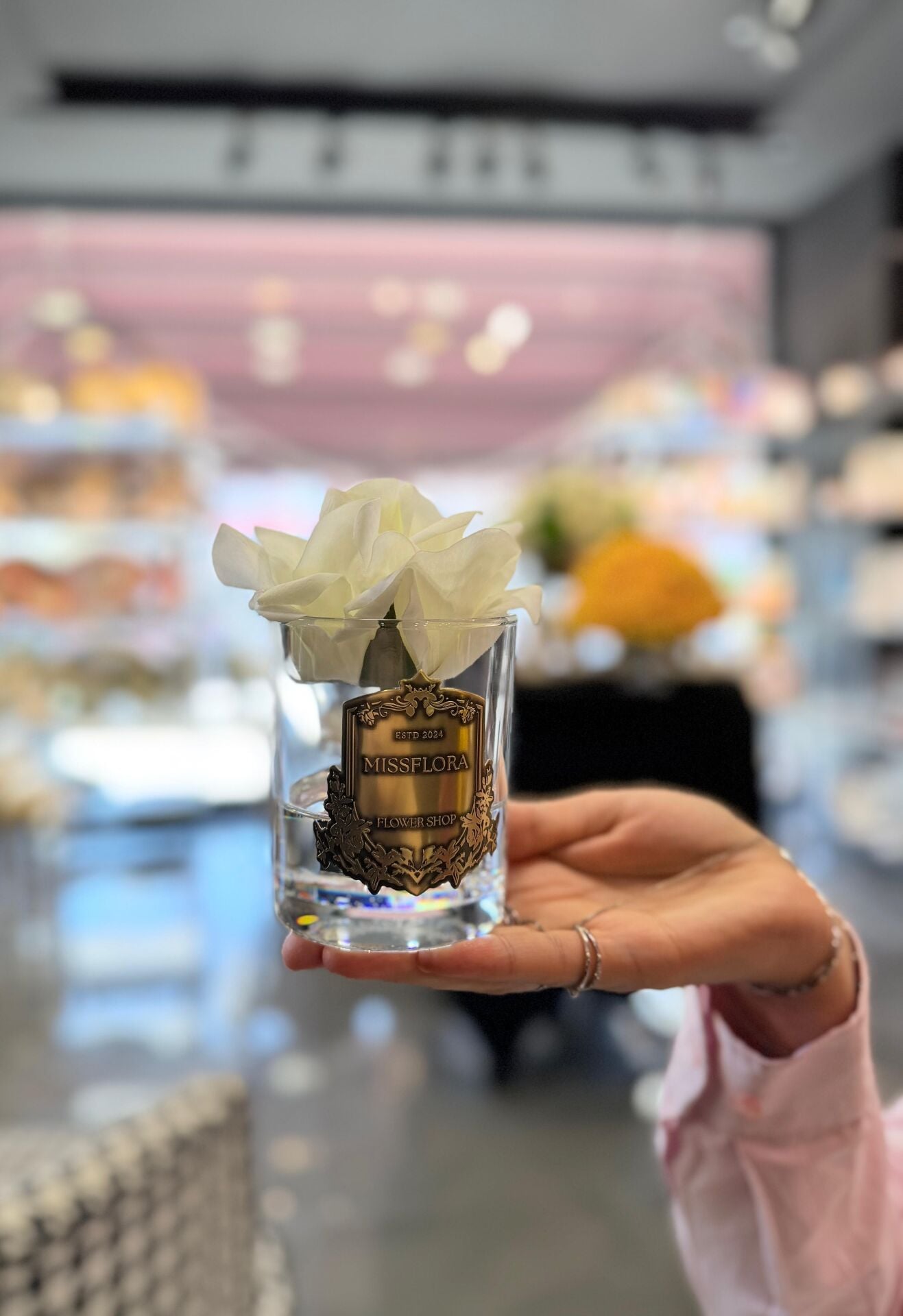 Gold Beyaz Tek Gül Oda Kokusu