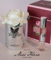 Gümüş Beyaz Tek Gül Oda Kokusu