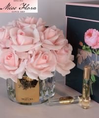 Gold Kesme Cam Pembe 15 Güllü Oda Kokusu
